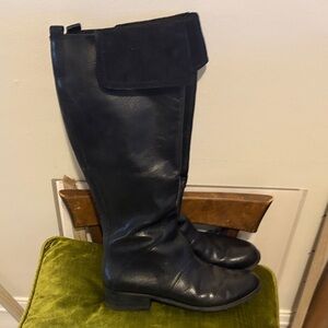 Black Leather + Suede Knee-High Boots